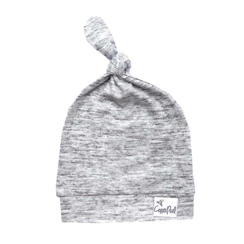 Copper Pearl Top Knot Hat 0-4mo - Asher