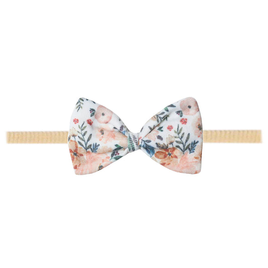 Copper Pearl Nylon Bowtie Headband - Autumn