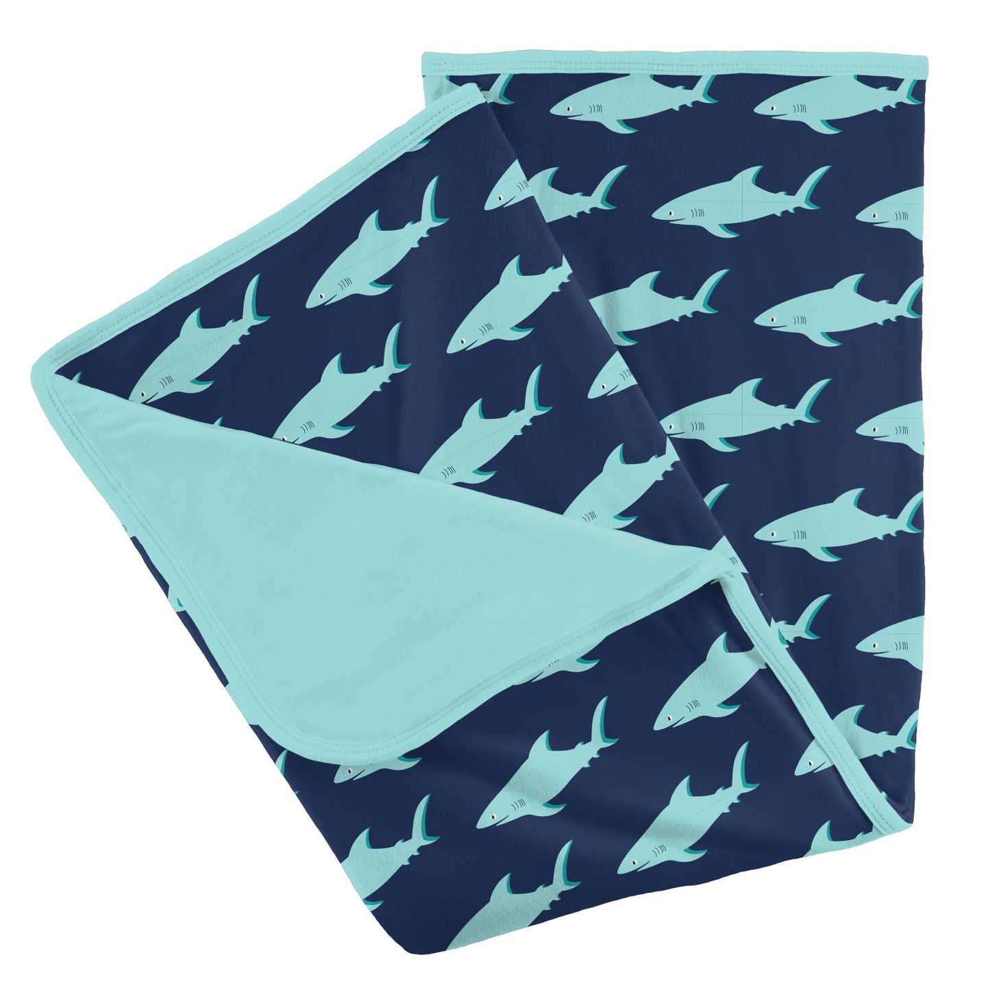 Print Stroller Blanket in Flag Blue Sharky