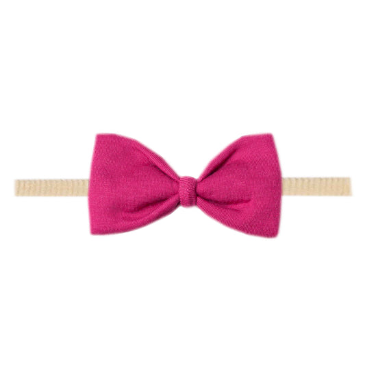 Copper Pearl Nylon Bowtie Headband - Berry