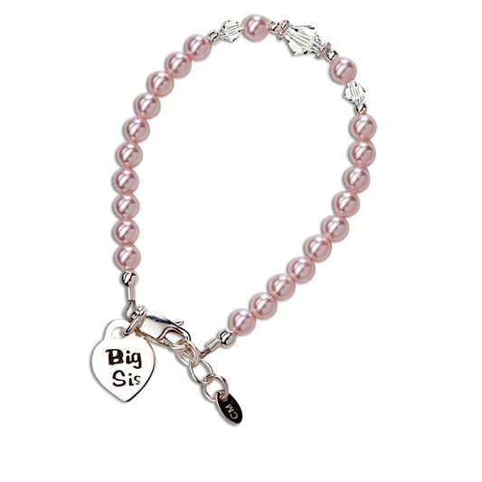 Big Sis Pink Pearl and Crystal Bracelet