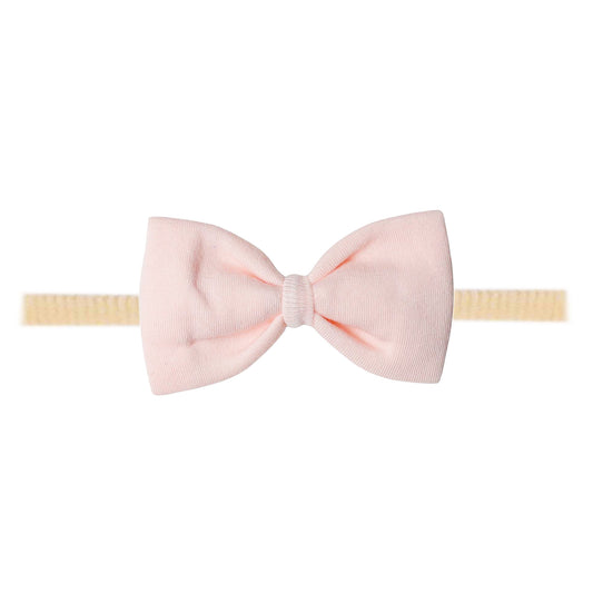 Copper Pearl Nylon Bowtie Headband - Blush