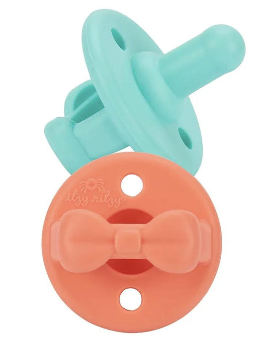 Sweetie Soother Pacifier 2-pack - Aquamarine + Peach