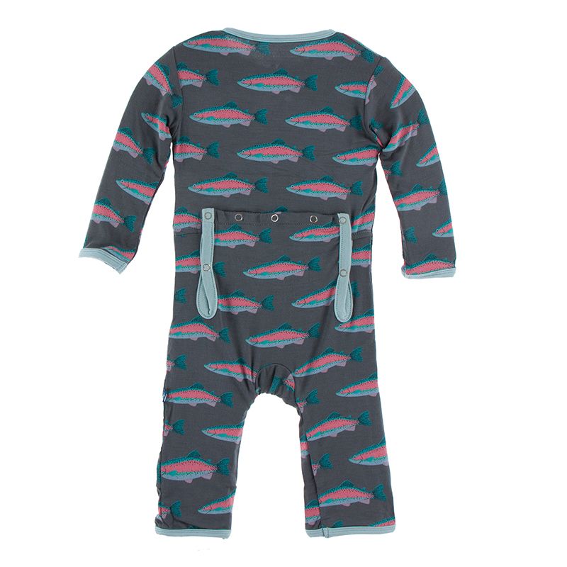 Print Coverall with Zipper - Stone Rainbow Trout