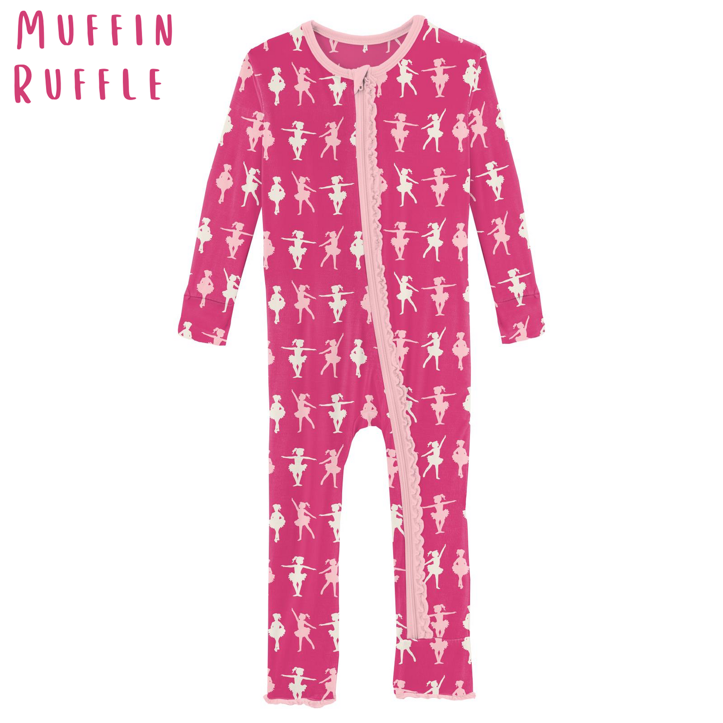 Calypso Ballerina Print Classic Ruffle Coverall with Zipper