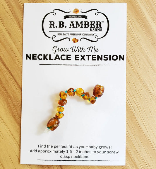 Turquoise + Cognac Baltic Amber Jewelry Extender