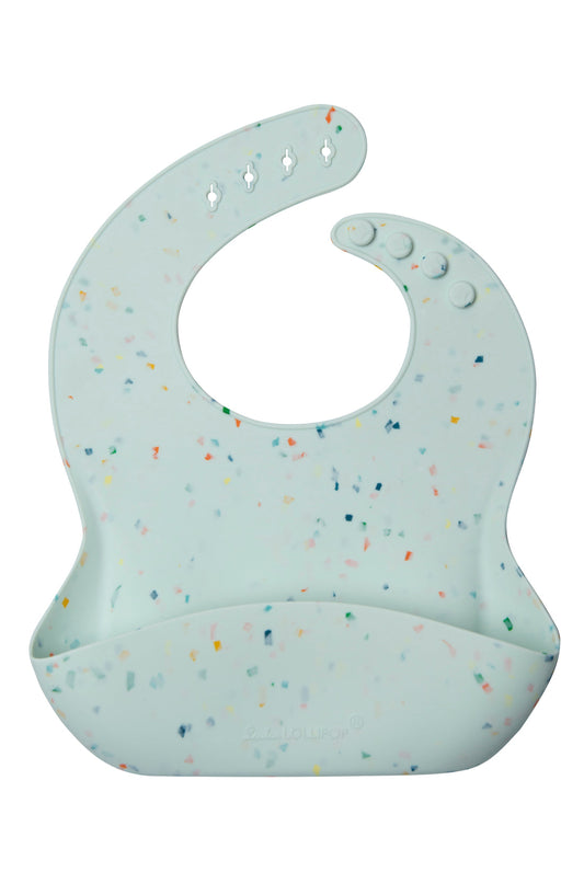 Mint Confetti Silicone Bib - Loulou Lollipop