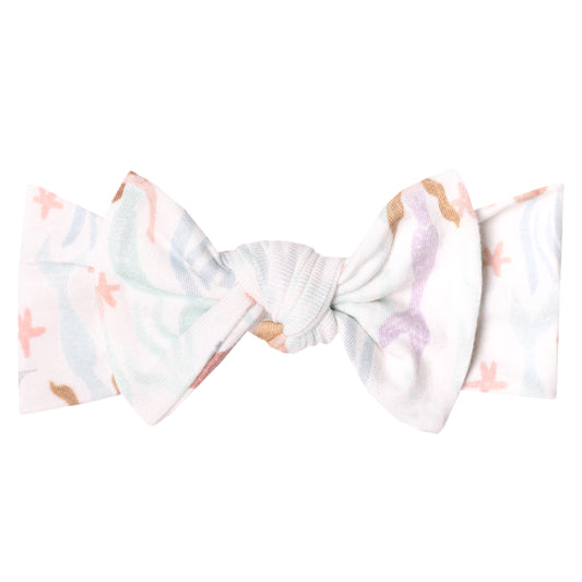 Copper Pearl Bow Headband - Coral