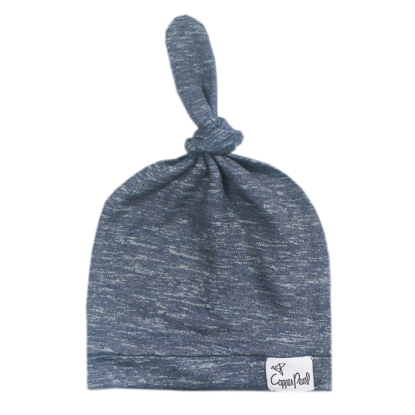 Copper Pearl Top Knot Hat 0-4mo - Denim