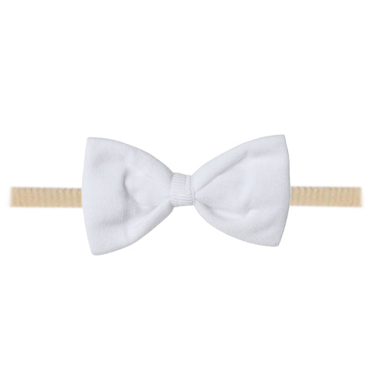 Copper Pearl Nylon Bowtie Headband - Dove