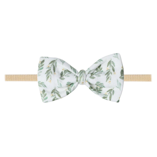 Copper Pearl Nylon Bowtie Headband - Fern
