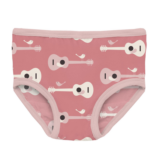 Desert Rose Guitar Birds Print Girl's Underwear