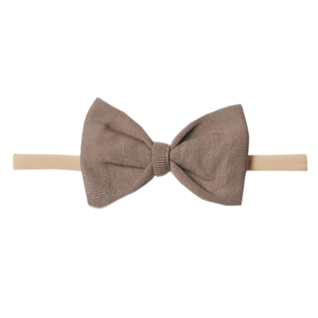 Copper Pearl Nylon Bowtie Headband - Gobi
