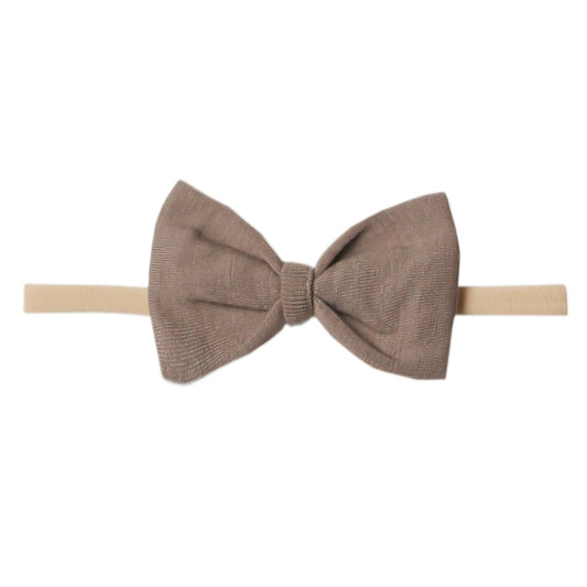 Copper Pearl Nylon Bowtie Headband - Gobi