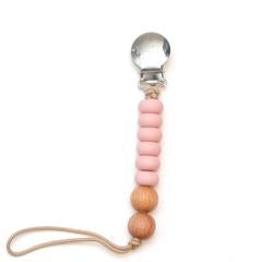 Oliver Pacifier Clip - Rose