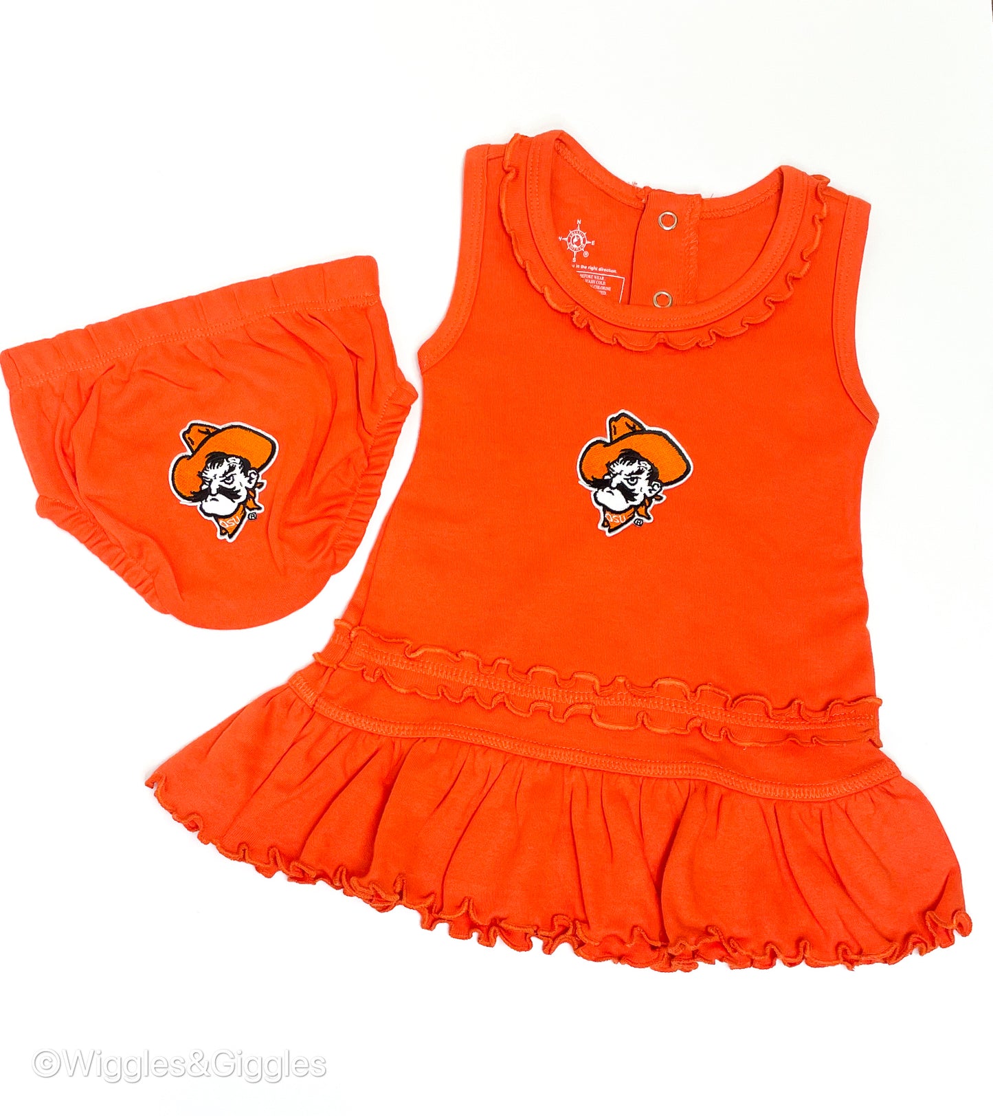 Ruffled Tank Dress with Bloomers - Orange - Pistol Pete