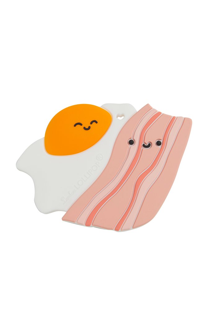 Loulou Lollipop Bacon and Egg Silicone Teether - Single