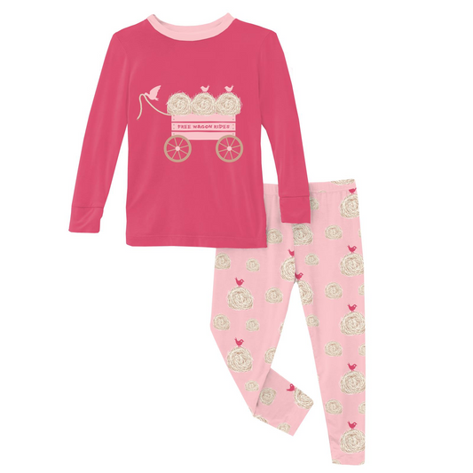 Lotus Hay Bales L/S Graphic Tee Pajama Set