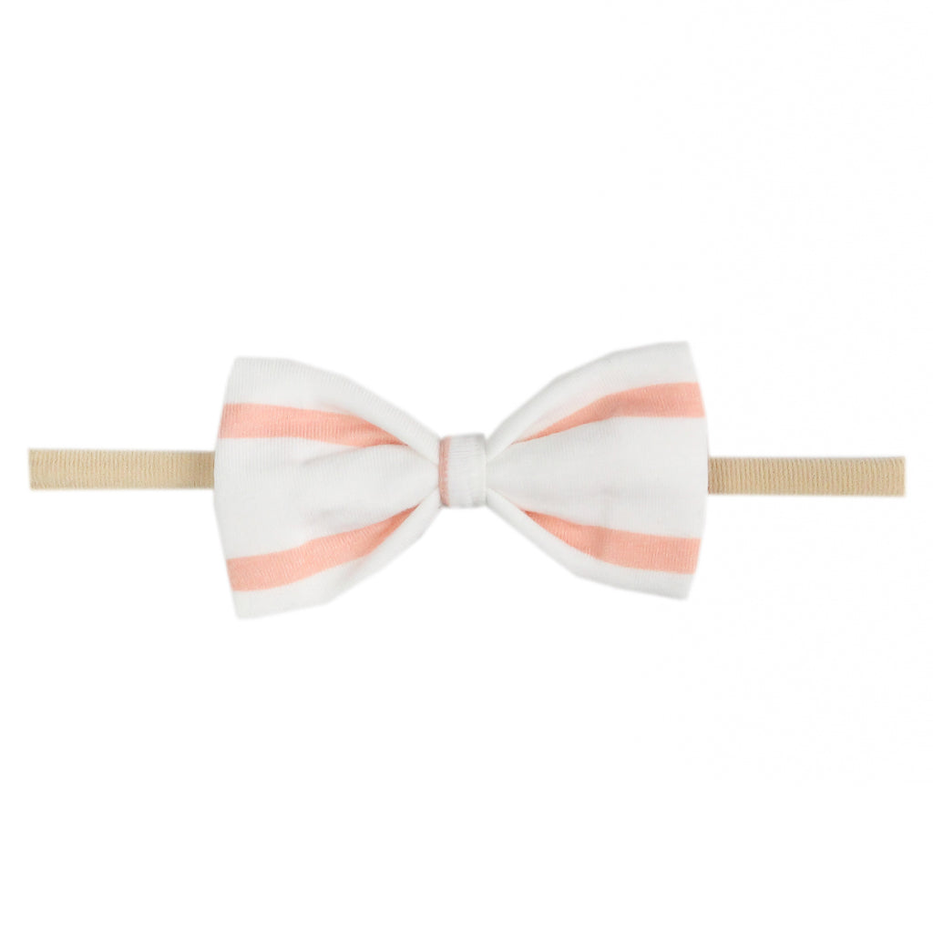 Copper Pearl Nylon Bowtie Headband - Lainey