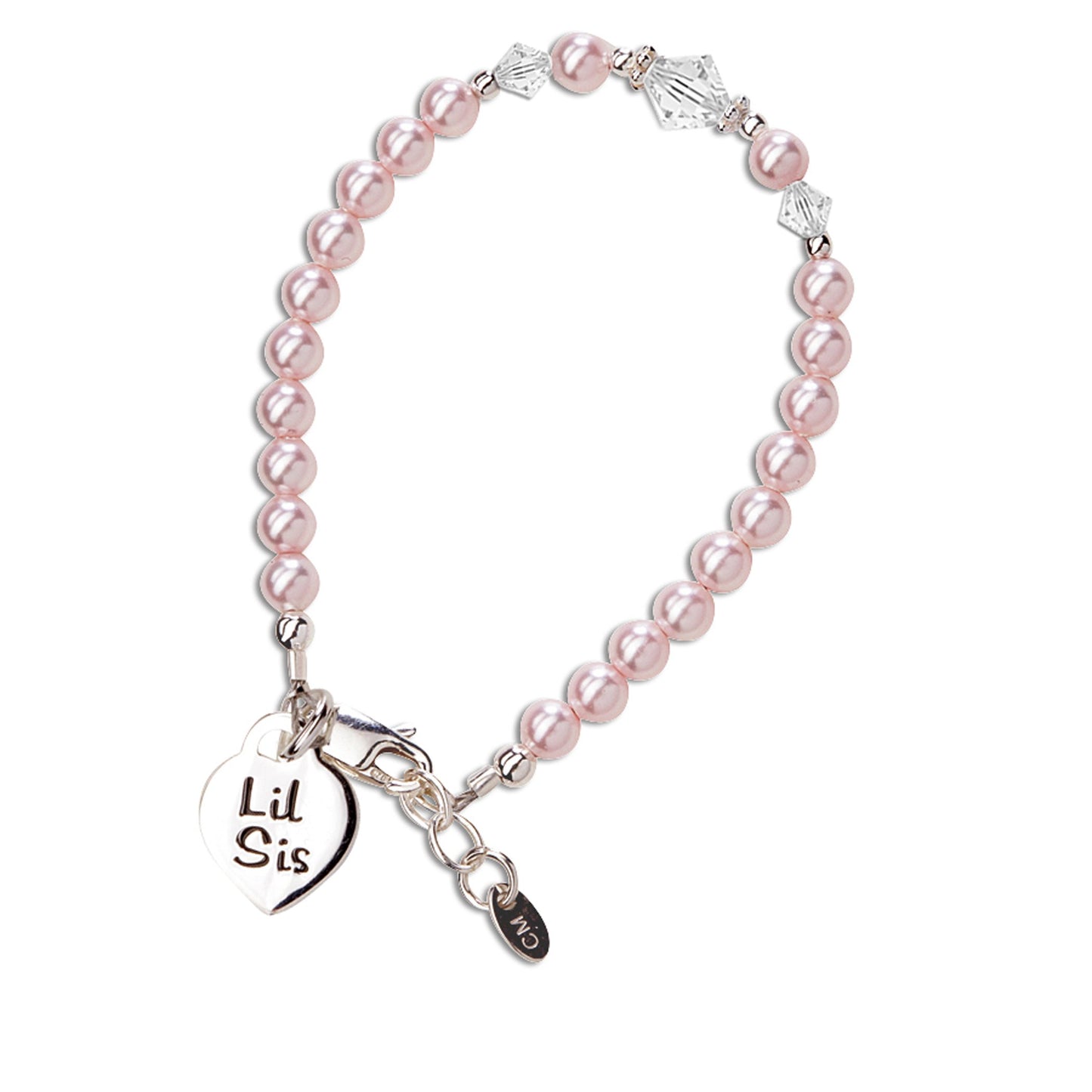 Lil' Sis - Pink Pearl and Crystal Bracelet