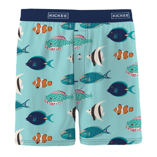 Men's Print Boxer Shorts in Tropical Fish