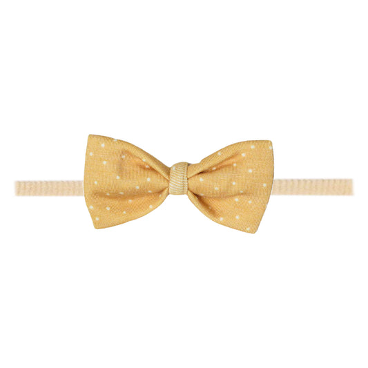 Copper Pearl Nylon Bowtie Headband - Marigold
