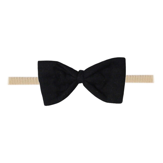 Copper Pearl Nylon Bowtie Headband - Midnight