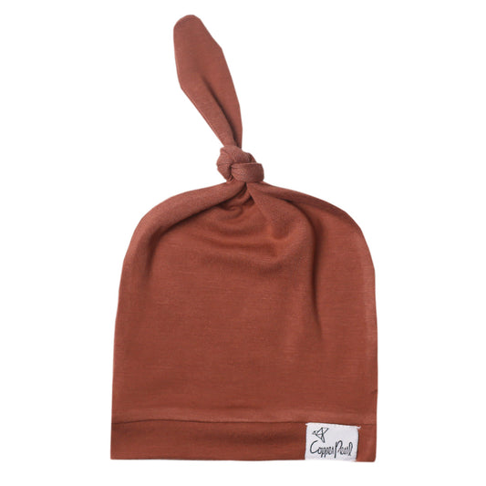Copper Pearl Top Knot Hat 0-4mo - Moab