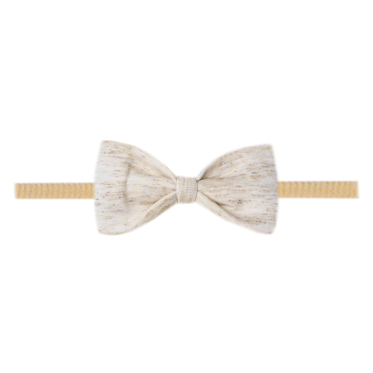 Copper Pearl Nylon Bowtie Headband - Oat