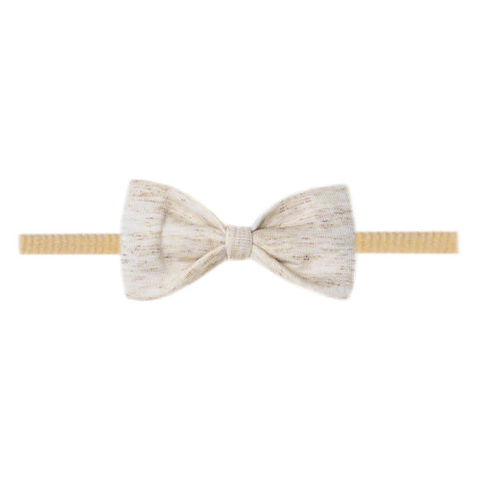 Copper Pearl Nylon Bowtie Headband - Oat