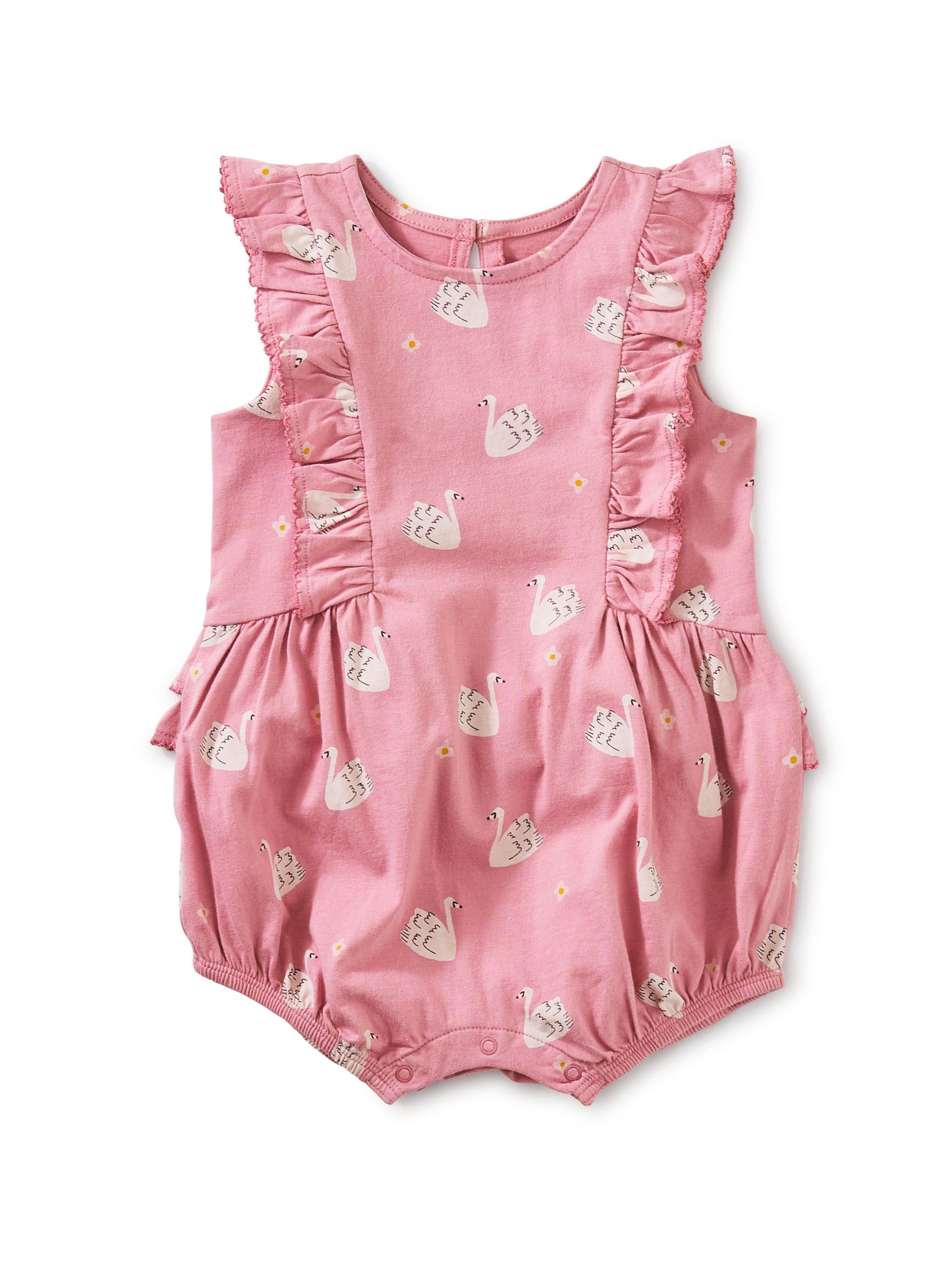 Tiered Ruffle Romper - Swan and Flower
