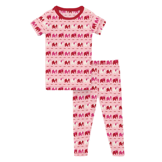 Calypso Elephant Print Short Sleeve Pajama Set