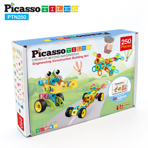 PicassoTiles 250 Piece Engineering Construction Set