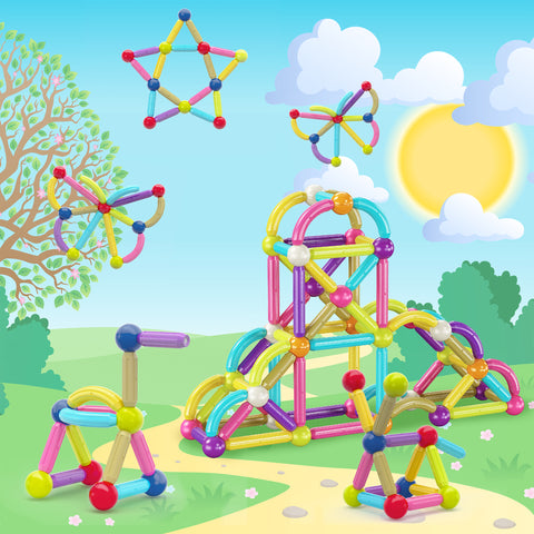 PicassoTiles 50 Piece Magnetic Stick Construction Set