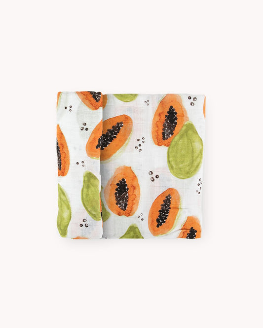 Papaya Cotton Muslin Swaddle Blanket