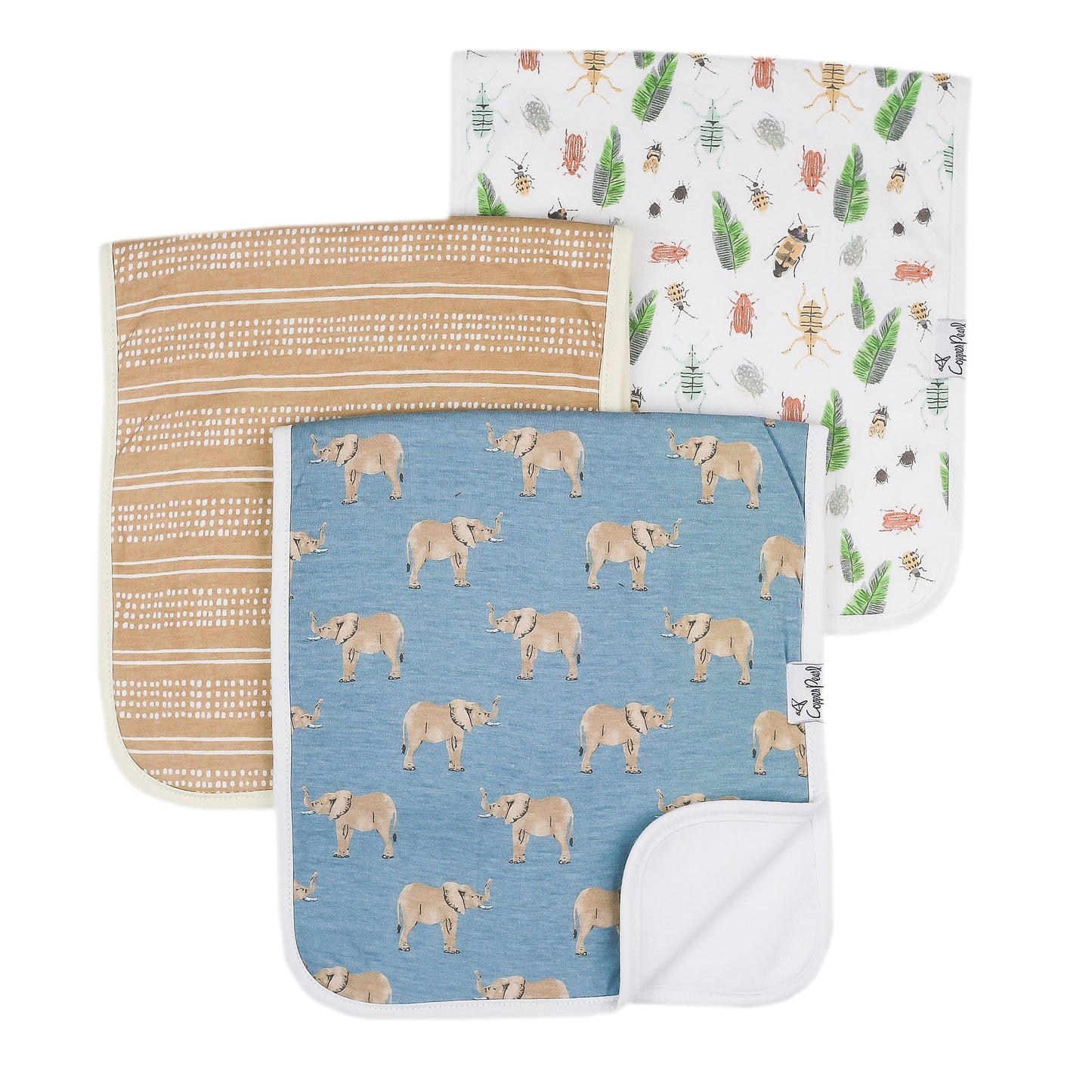 Copper Pearl Single Burp Cloth - Peanut