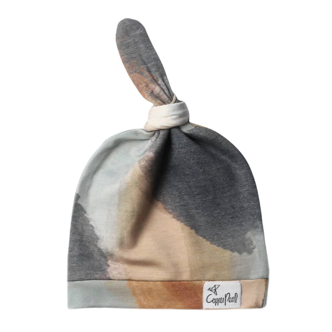 Copper Pearl Top Knot Hat 0-4mo - Picasso