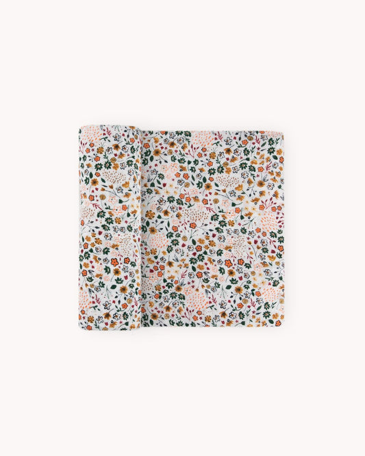 Pressed Petals Cotton Swaddle Blanket