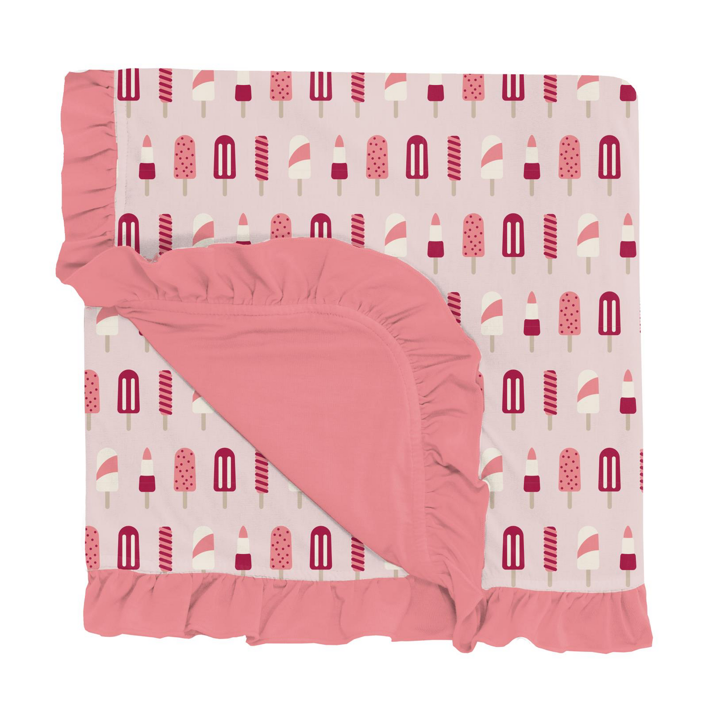 Print Ruffle Stroller Blanket in Macaroon Popsicles