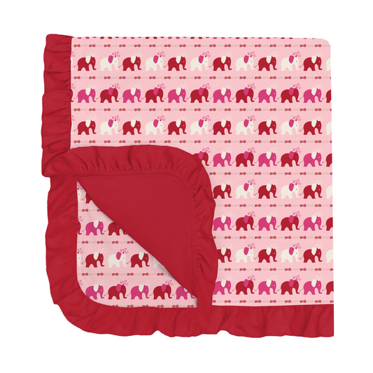 Calypso Elephant Print Ruffle Stroller Blanket