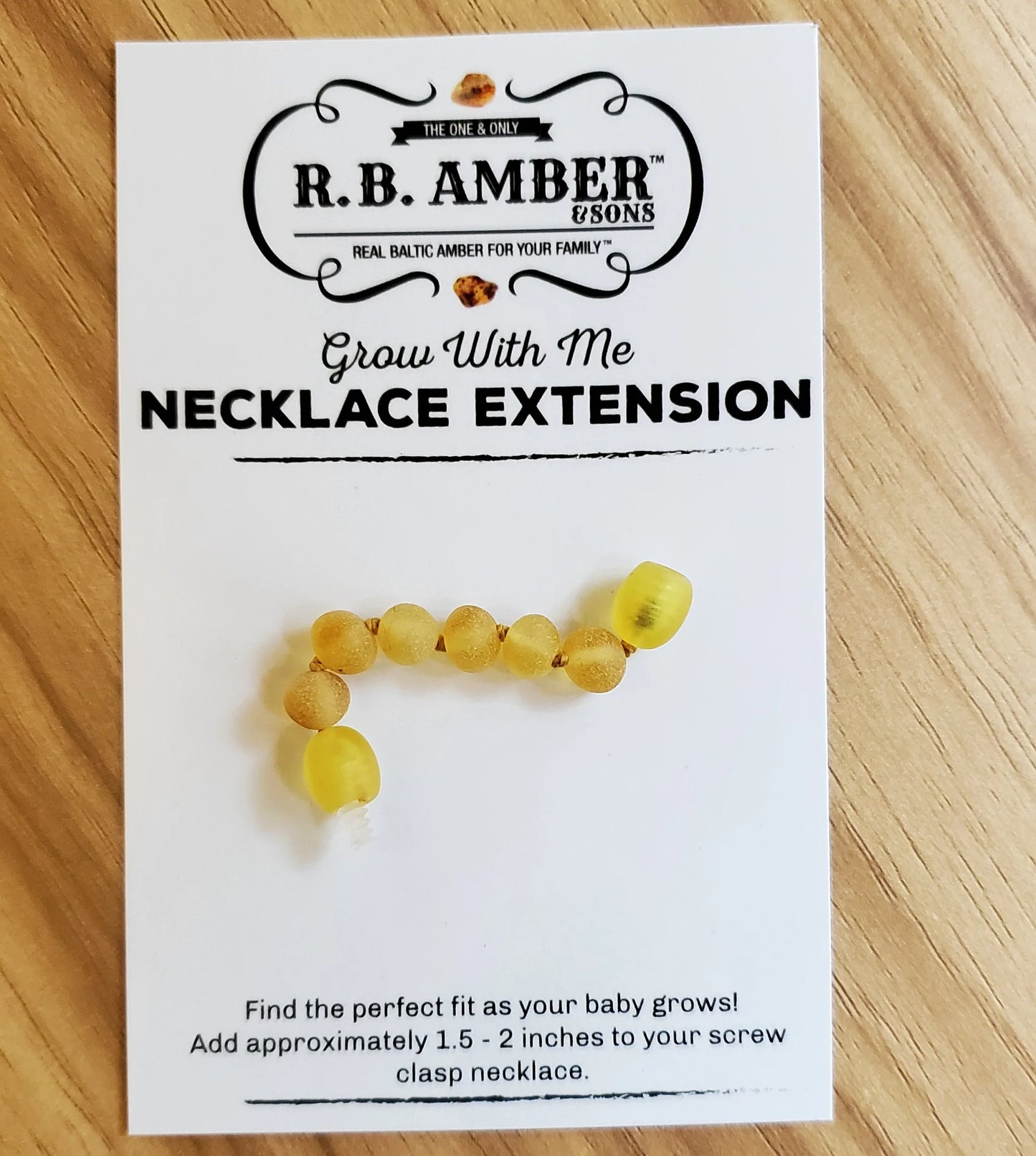 Raw Honey Baltic Amber Jewelry Extender