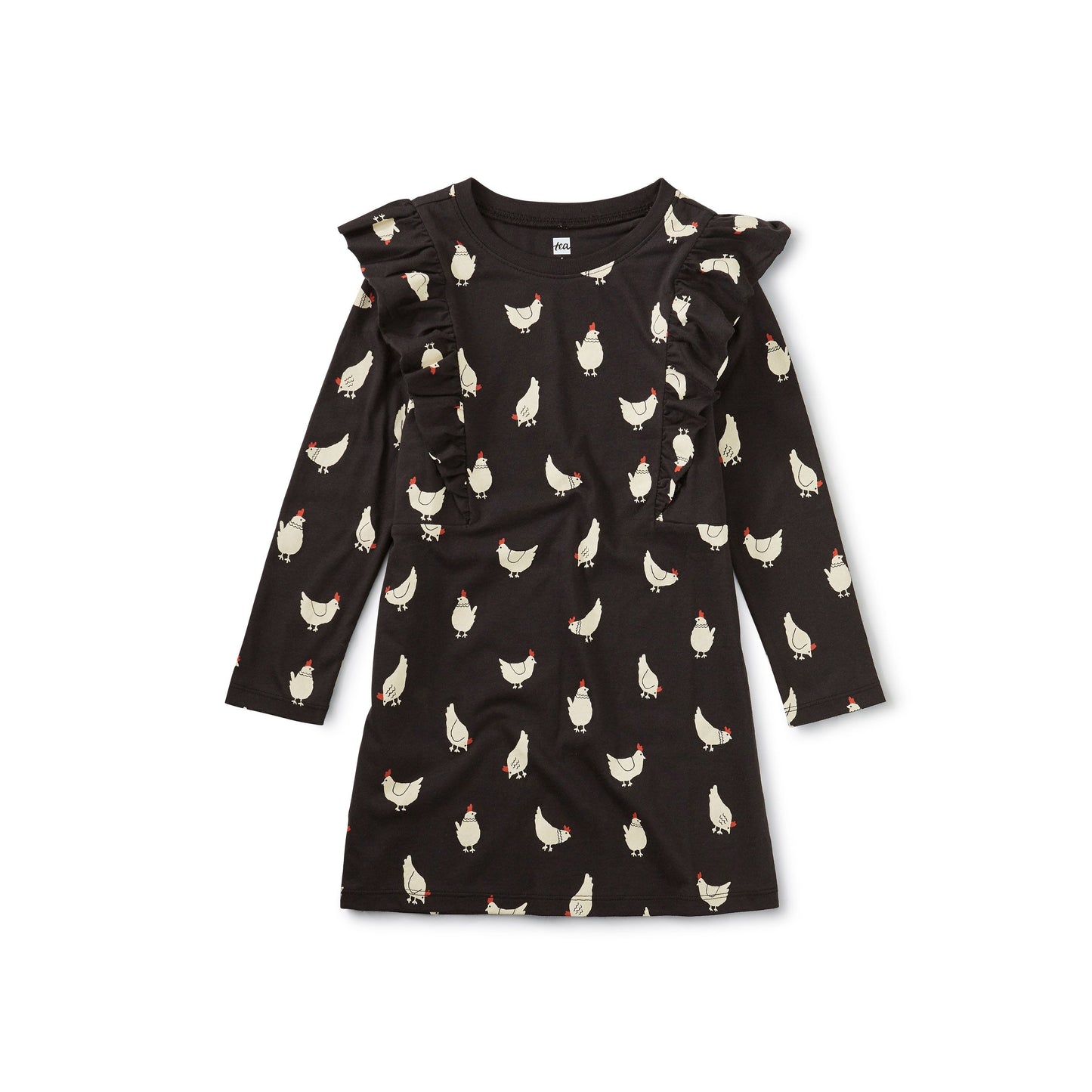 Tea Collection Ruffle Dress - Cheery Chickens