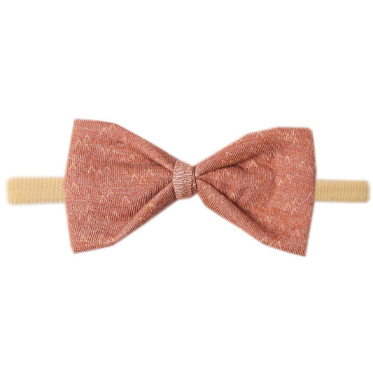 Copper Pearl Nylon Bowtie Headband - Rocky
