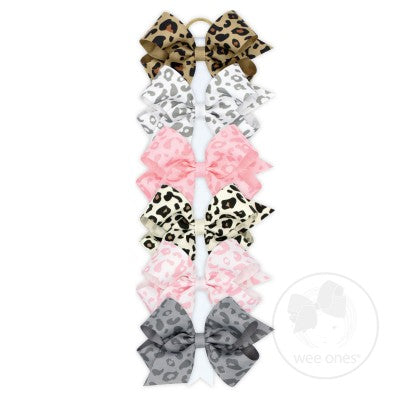 Medium Leopard Print Grosgrain Bow