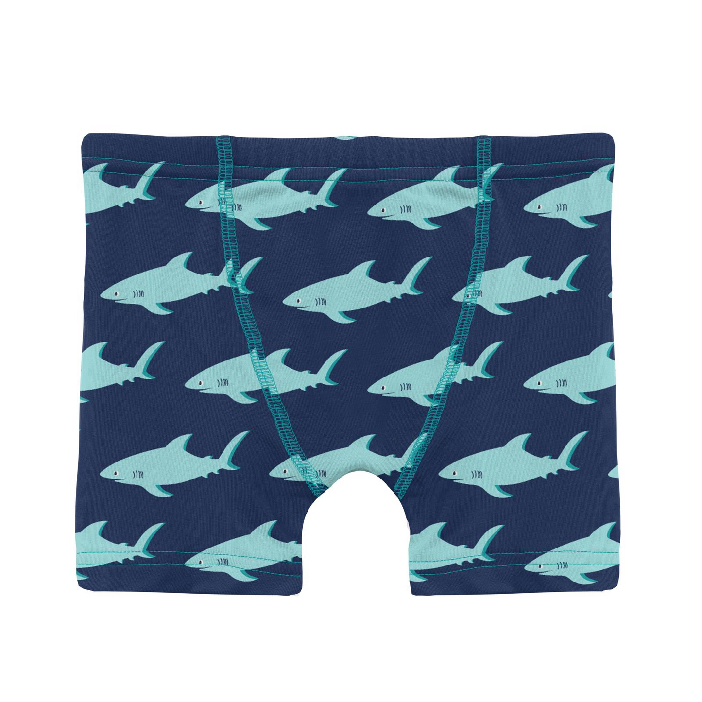 Print Boy's Boxer Brief in Flag Blue Sharky