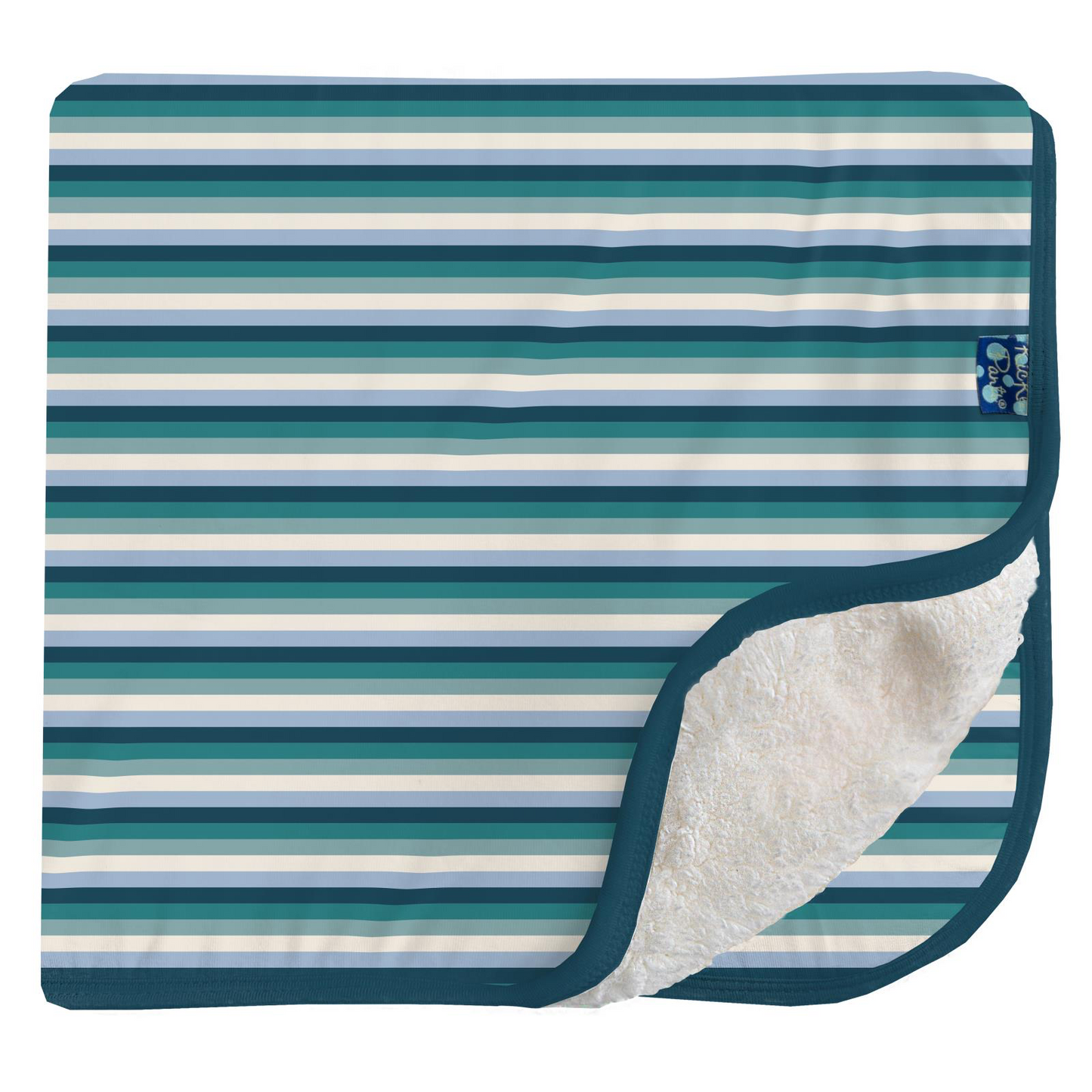 Dino Stripe Print Sherpa-Lined Stroller Blanket