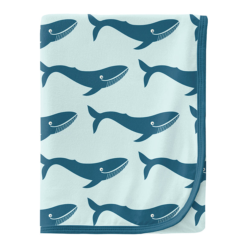 Print Swaddling Blanket - Fresh Air Blue Whales