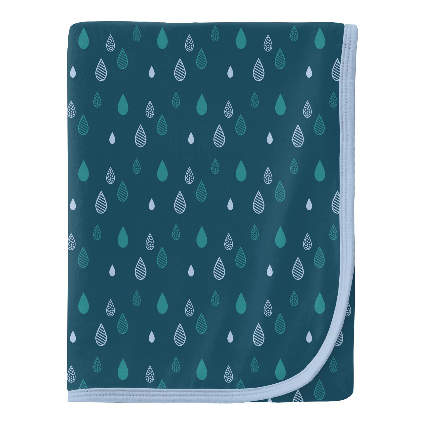 Peacock Raindrops Print Swaddling Blanket