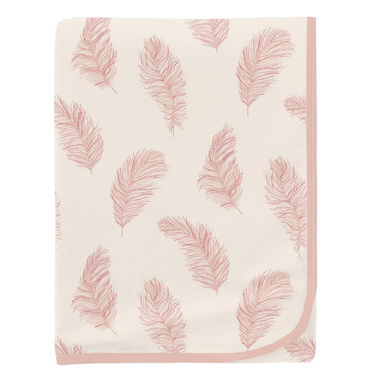 Natural Feathers Print Swaddling Blanket