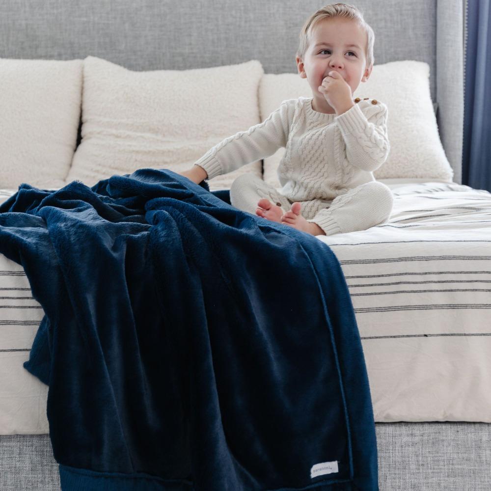 Navy Lush Toddler Blanket